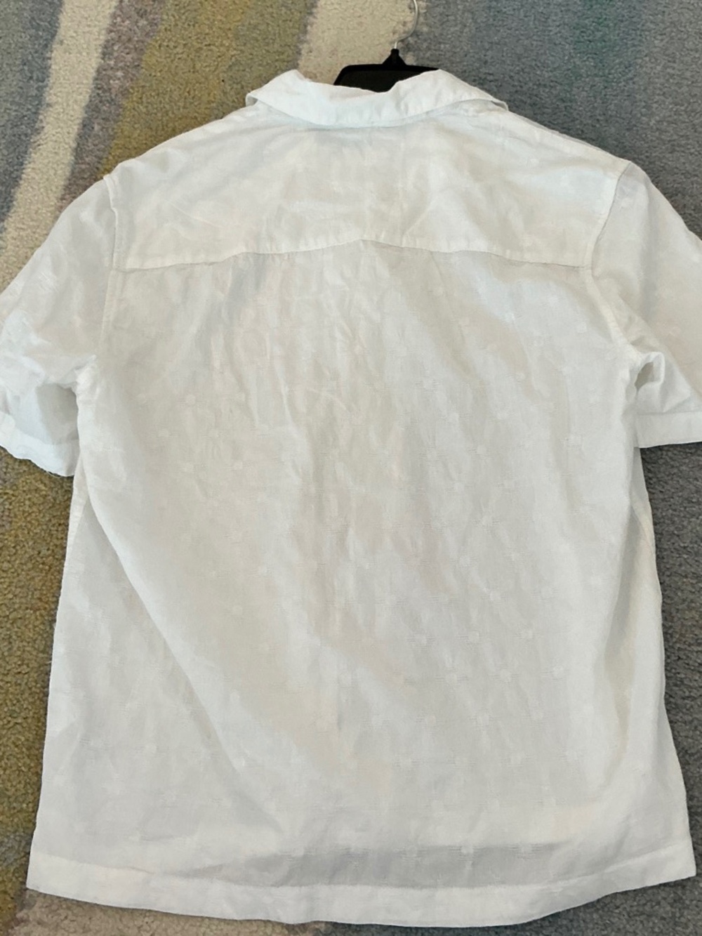 Jacquard white button down shirt